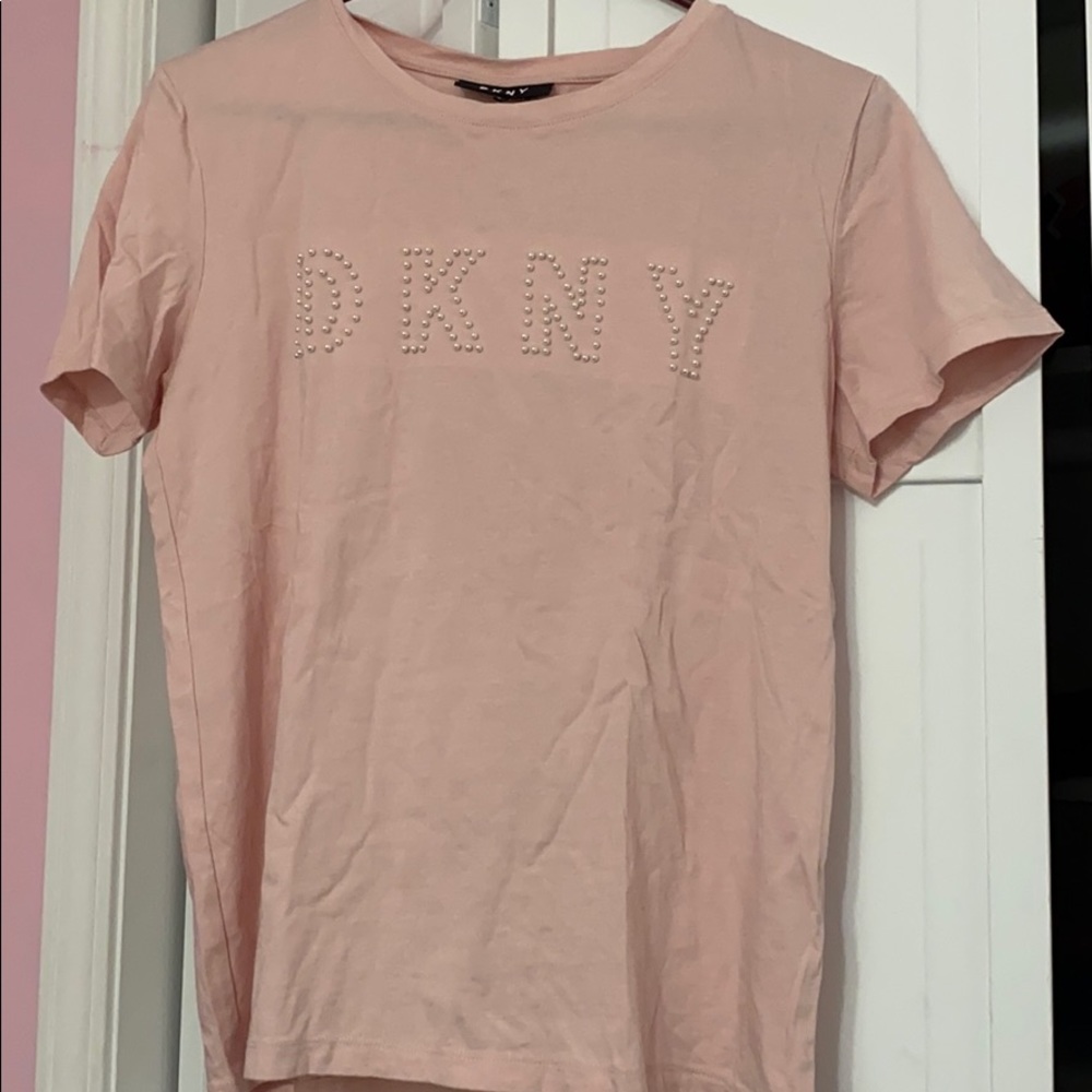 Pink DKNY logo tee